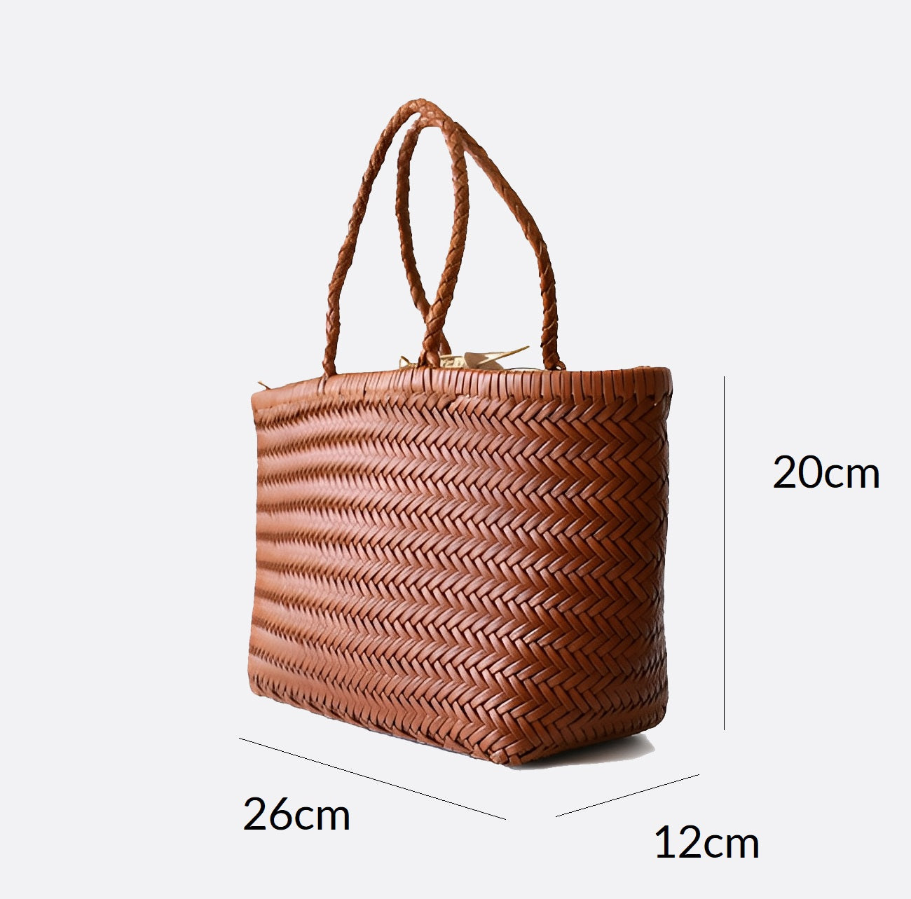 Women's handwoven genuine cowhide leather handbag Top Handle shopping tote