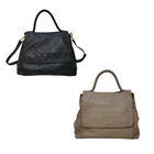 Women's genuine cowhide leather handbag Ingrid design