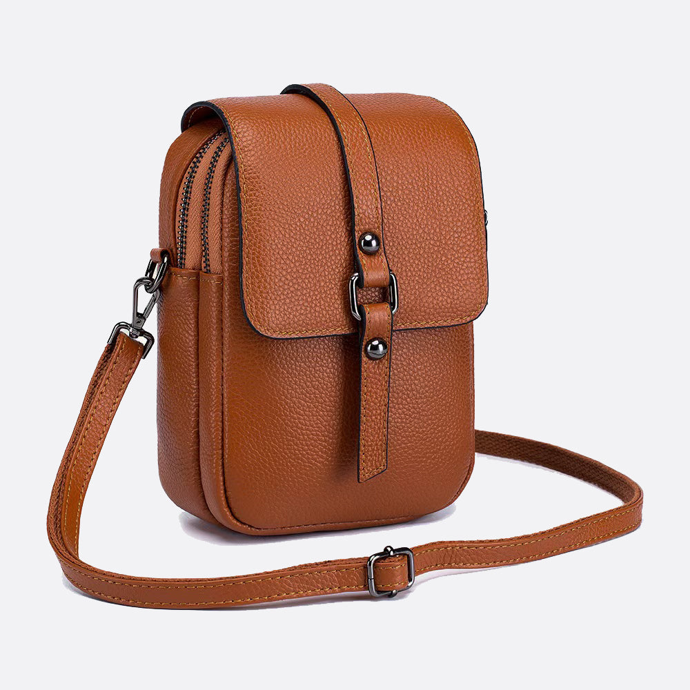 Women's genuine cowhide leather handphone bag Mirren design