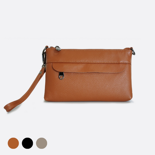 Women's genuine cowhide leather clutch Davel design