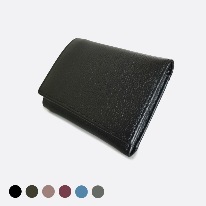 Unisex genuine cowhide leather short wallet Derie V2 design