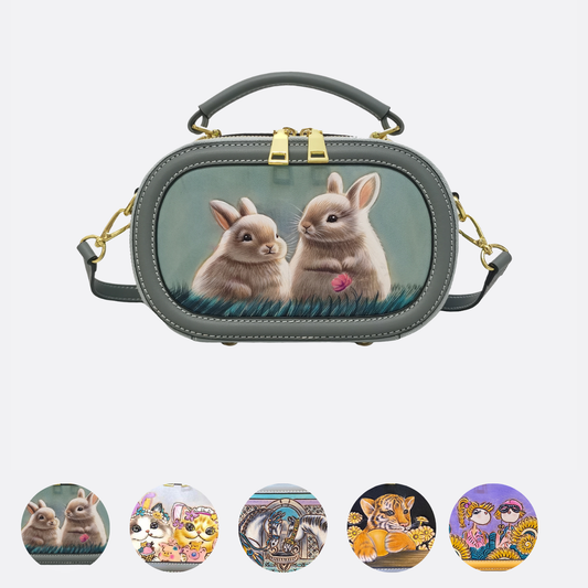 Women's genuine cowhide leather engraved handbag Demi design