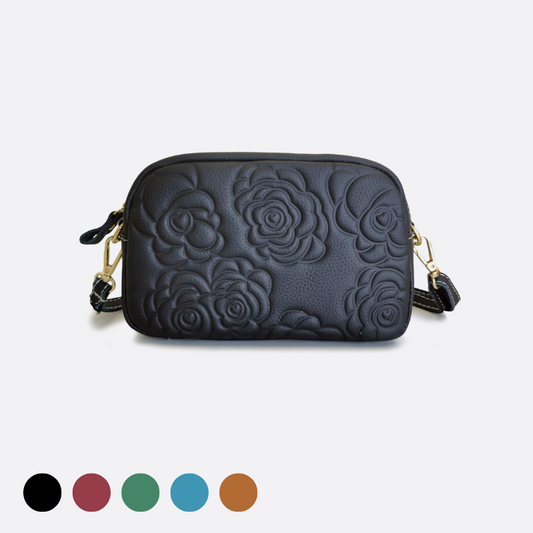 Women's genuine cowhide leather handbag Floral Mini Murca design