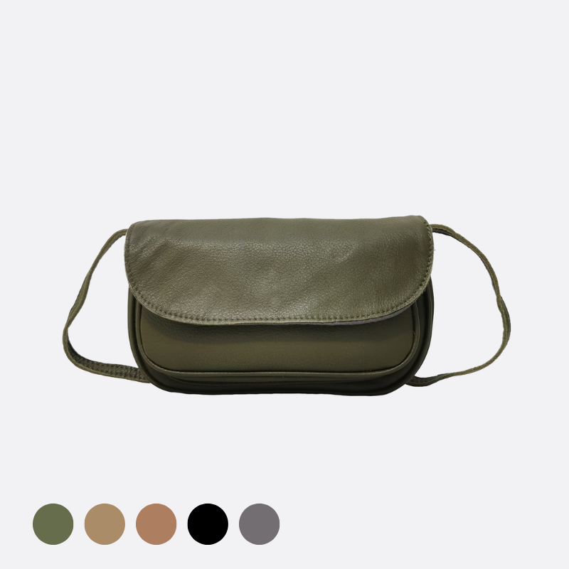 Women's genuine cowhide leather handbag Mini Messenger sling bag