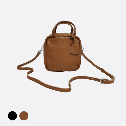 Women's genuine cowhide leather handphone bag Mirren Square design