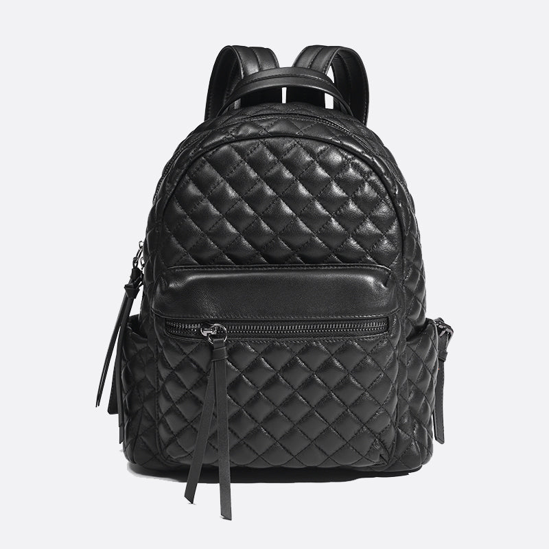 Women's lambskin leather Vyar design quilted backpack