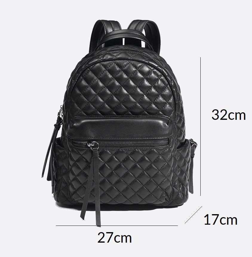 Women's lambskin leather Vyar design quilted backpack