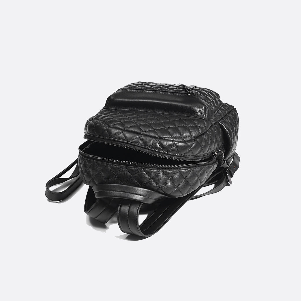 Women's lambskin leather Vyar design quilted backpack