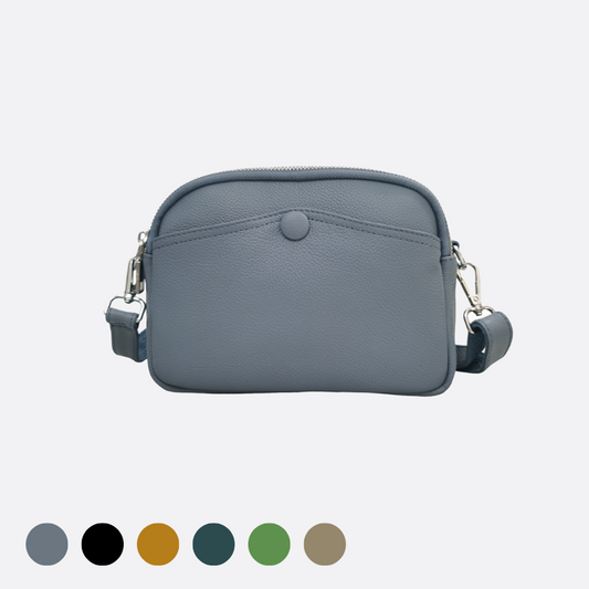 Women's genuine cowhide leather handbag Murca button design