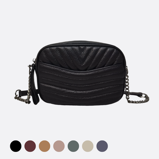 Women's genuine cowhide leather handbag Murca chevron design