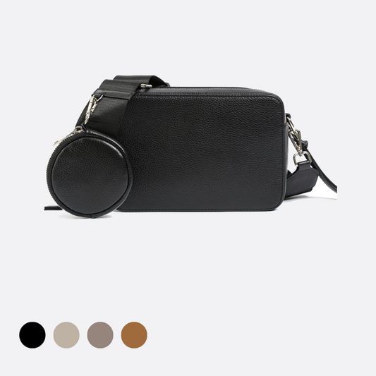 Women's genuine cowhide leather handbag Murca design with pouch