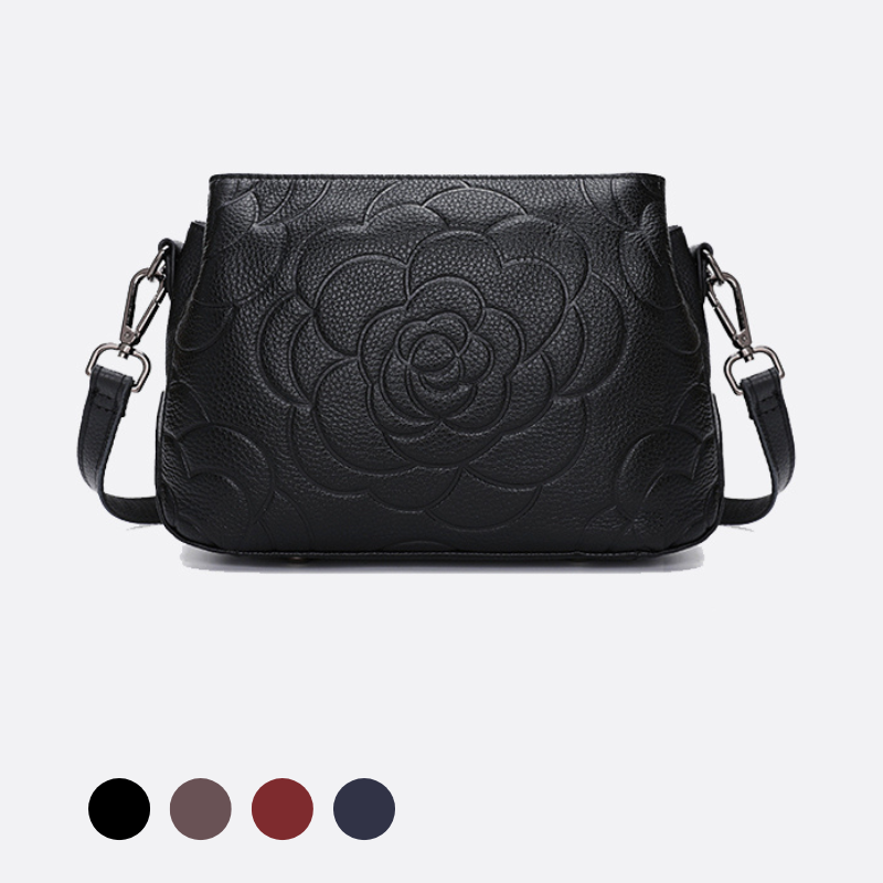 Women's genuine cowhide leather handbag Sternite Floral design