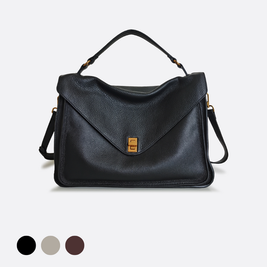 Women's genuine cowhide leather handbag Torba design