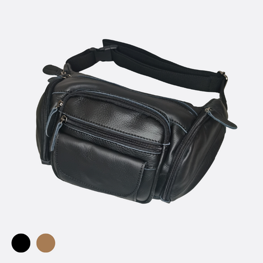 Unisex cowhide leather handbag Vesny pouch design waist bag