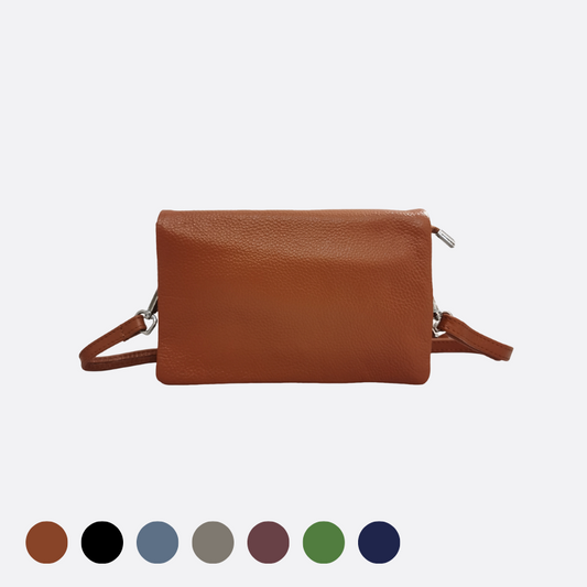 Women's genuine cowhide leather clutch handbag Vivien design