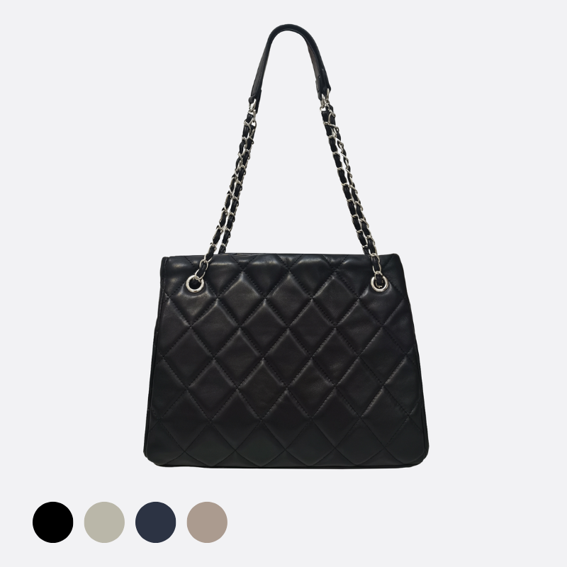 Women's lambskin leather crossbody tote bag Vyar design