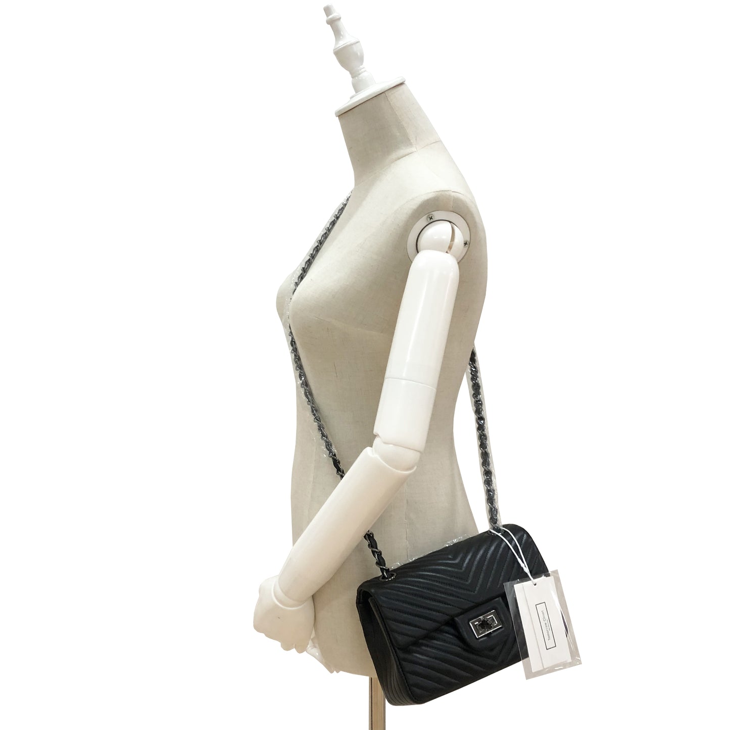 Women's lambskin leather crossbody handbag Vyar chevron design by Tomorrow Closet