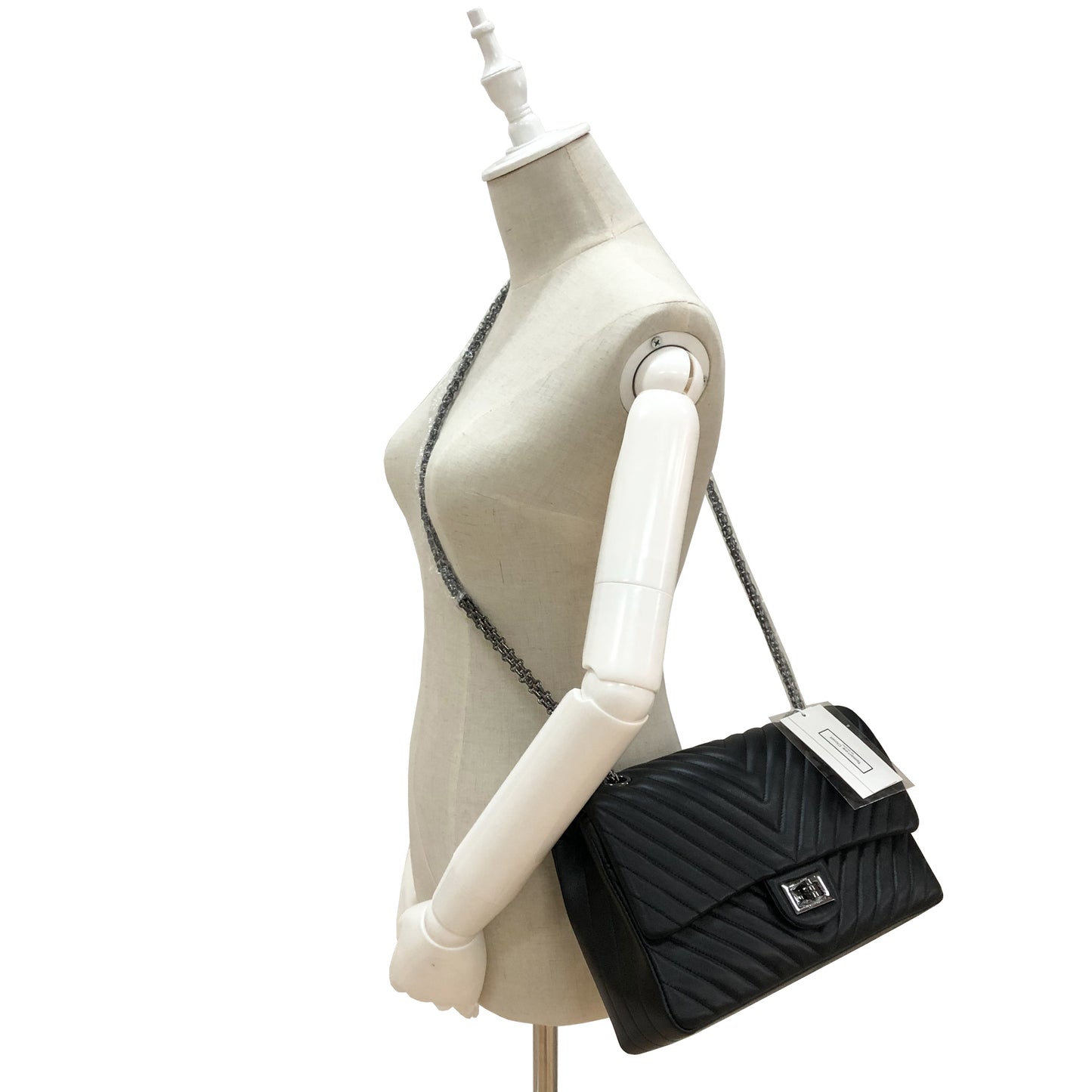 Women's lambskin leather crossbody handbag Vyar chevron design by Tomorrow Closet