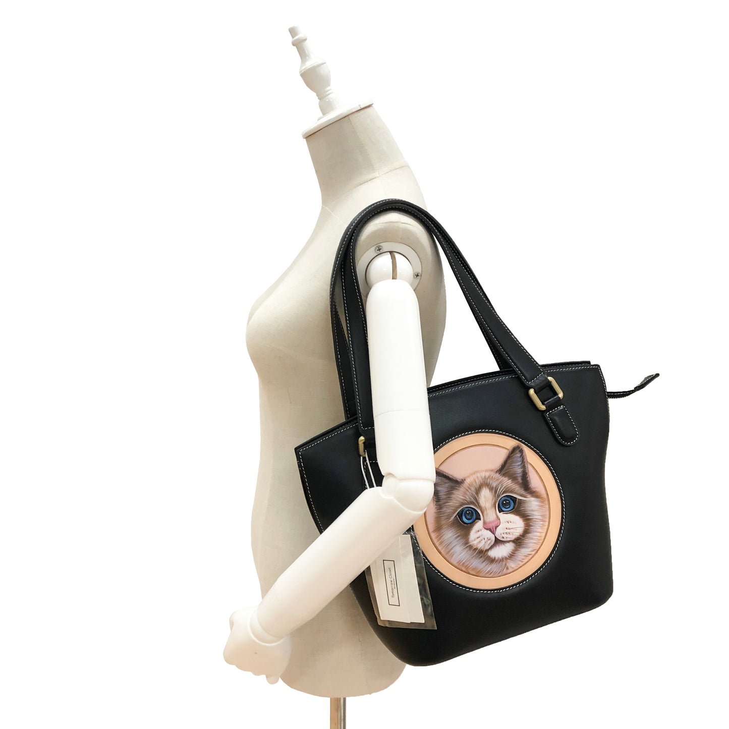 Women's genuine cowhide leather engraved handbag Shopping tote design by Tomorrow Closet