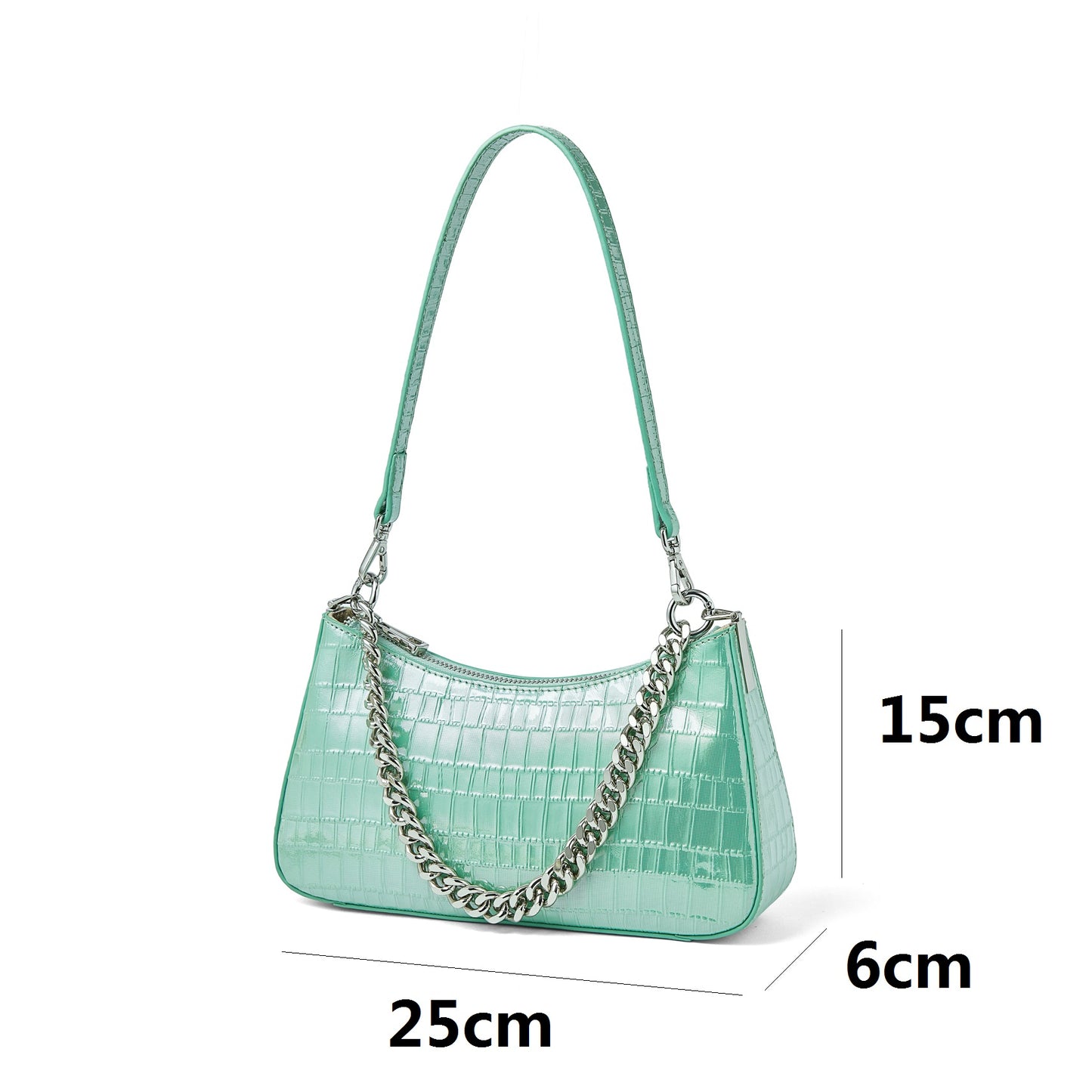 Women's genuine cowhide leather handbag Ingot chain design