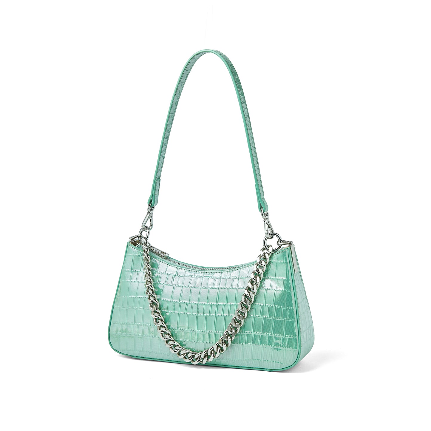 Women's genuine cowhide leather handbag Ingot chain design