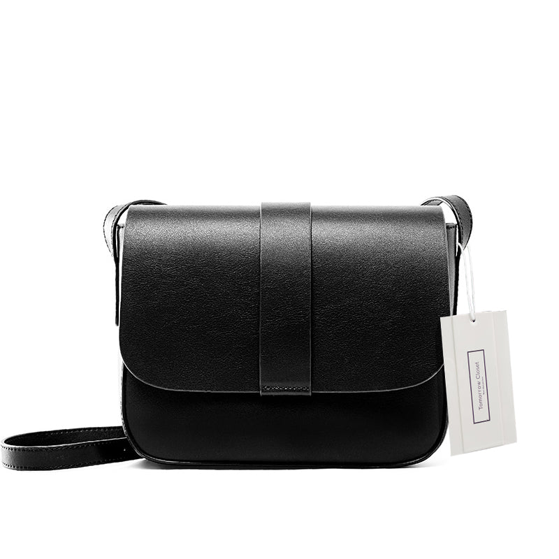 Women's genuine cowhide leather handbag Square V2 design by Tomorrow Closet