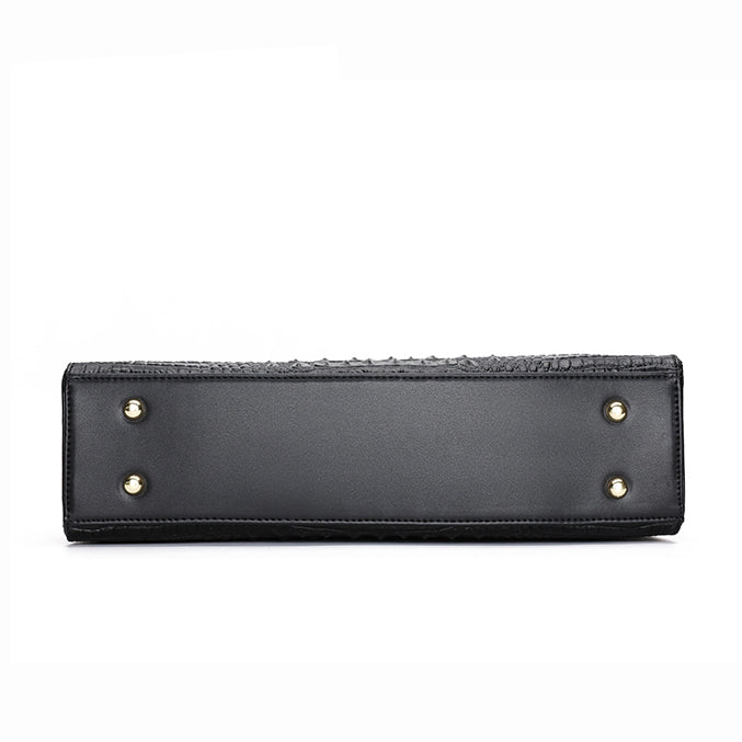 Women's genuine cowhide leather handbag Potter V2 design in crocodile print by Tomorrow Closet