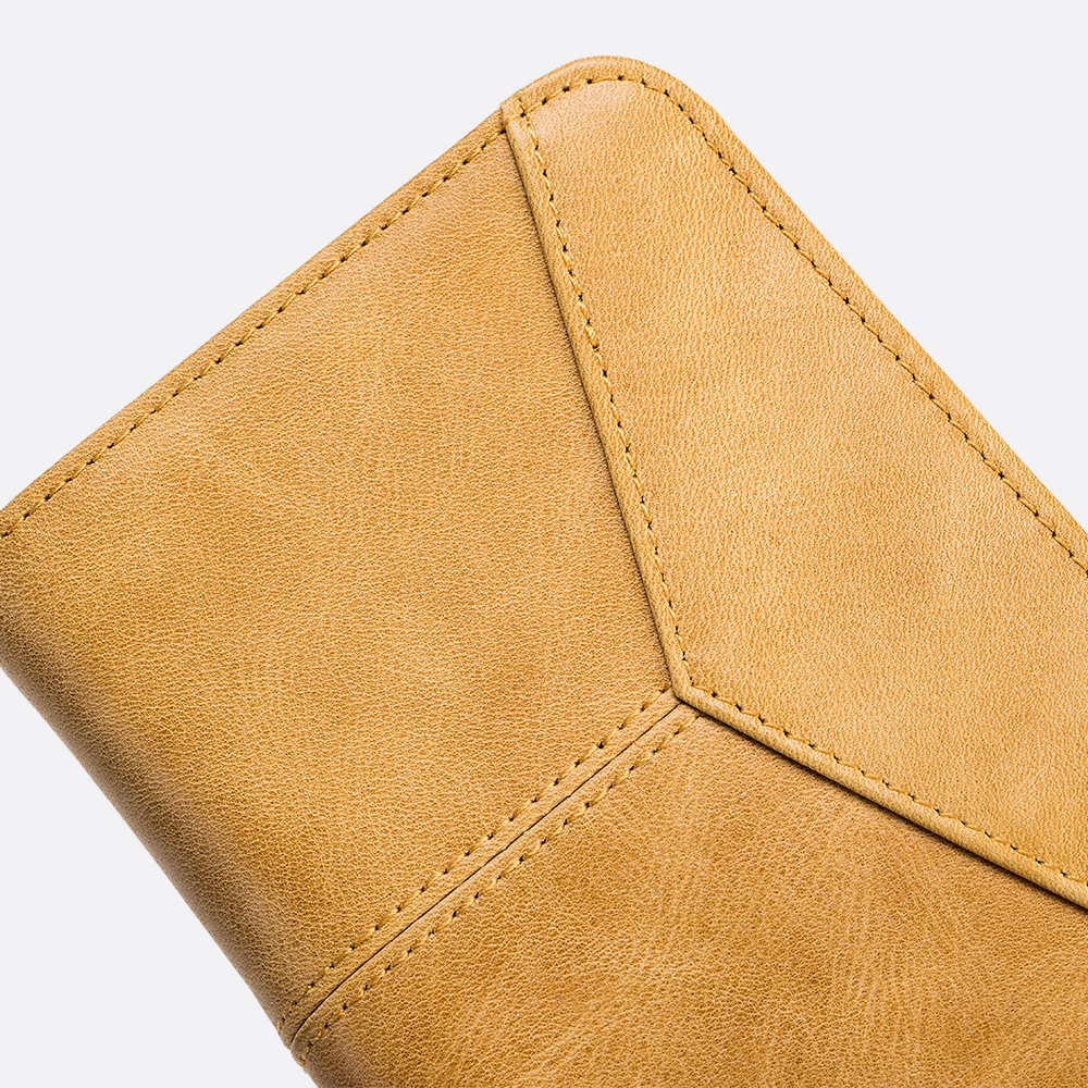 Women's and Men's unisex cowhide leather vertical flap wallet with SIM card slot