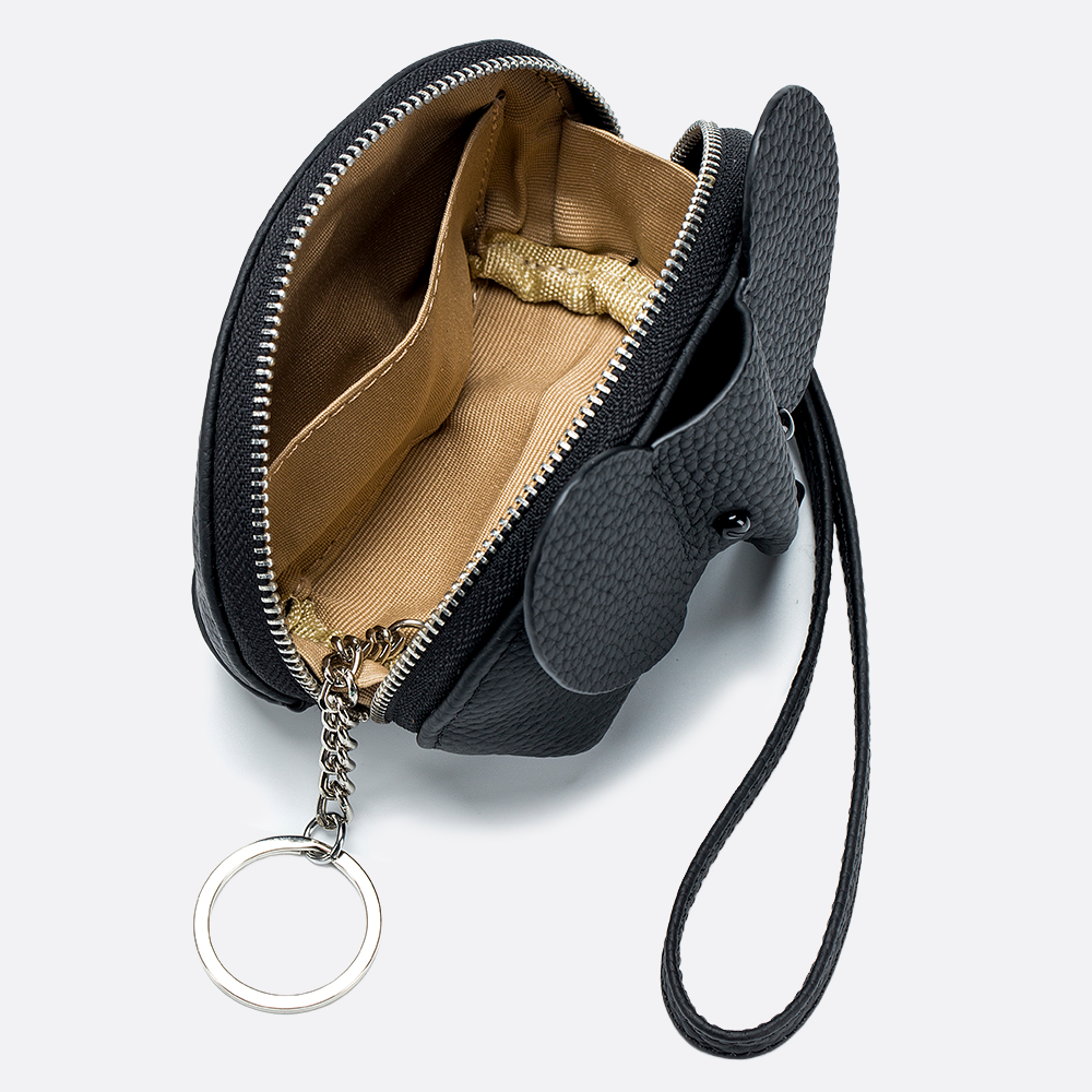 Women's and children's genuine cowhide leather elephant pouch bag charm