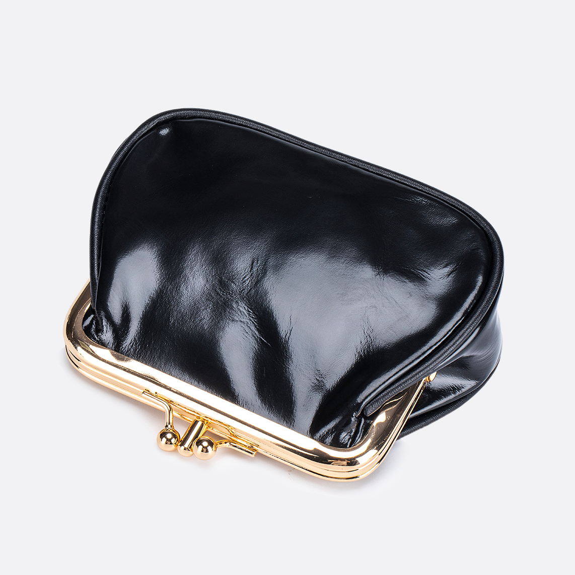 Women's genuine cowhide leather kiss lock purse pouch V2