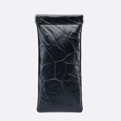 Unisex genuine cowhide leather spectacle glasses pouch