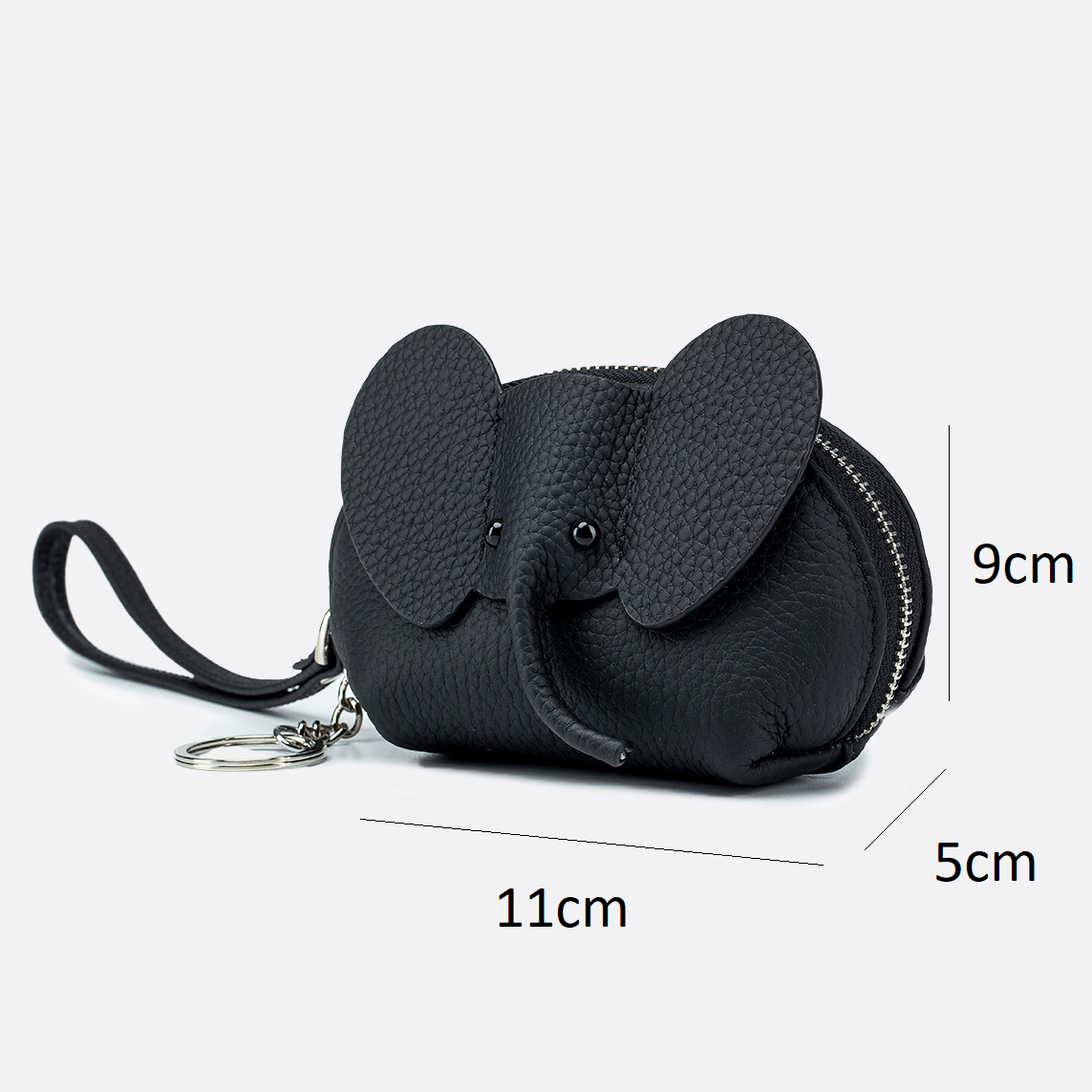 Women's and children's genuine cowhide leather elephant pouch bag charm