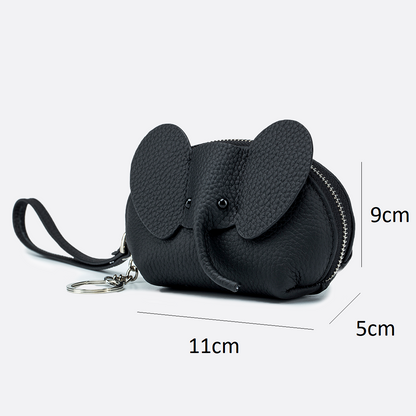 Women's and children's genuine cowhide leather elephant pouch bag charm