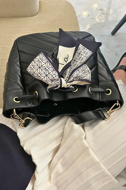 Women's lambskin leather handbag bucket bag Falten design
