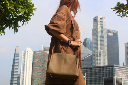 Women's genuine cowhide leather handbag Two Handle V4 design