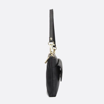 Women's cowhide leather clutch bag Button design
