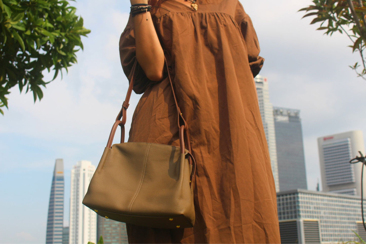 Women's genuine cowhide leather handbag Two Handle V4 design