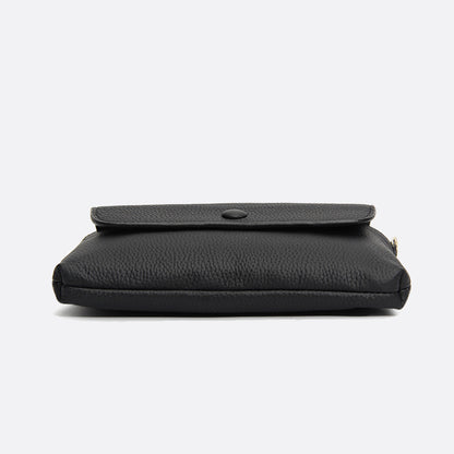 Women's cowhide leather clutch bag Button design