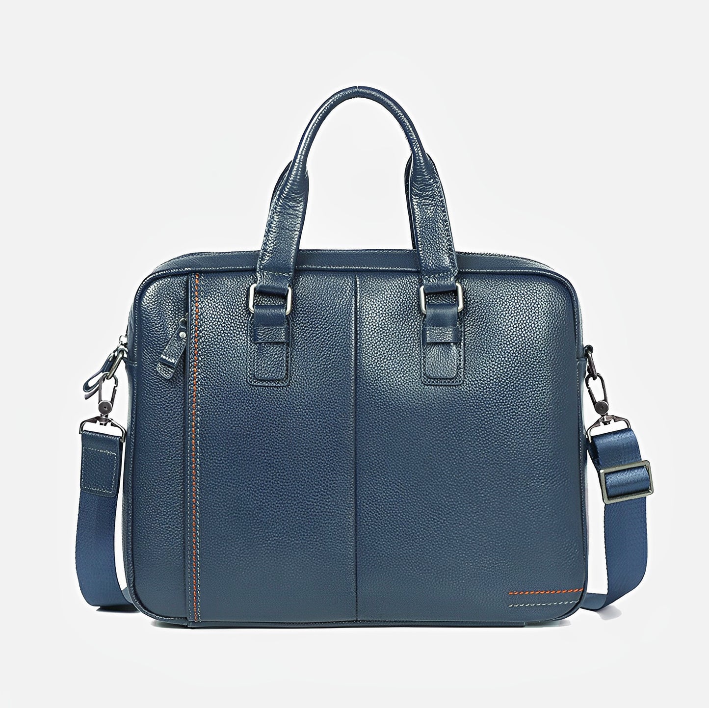 Unisex genuine cowhide leather top handle briefcase laptop bag Seam design