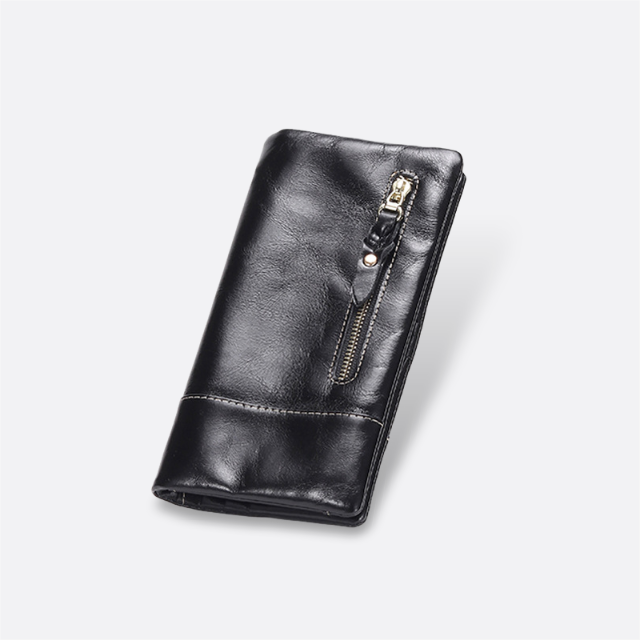 Women's waxed cowhide leather wallet/purse Prya V3 design