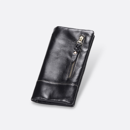 Women's waxed cowhide leather wallet/purse Prya V3 design