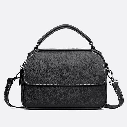 Women's genuine cowhide leather handbag Demi design with 2 straps