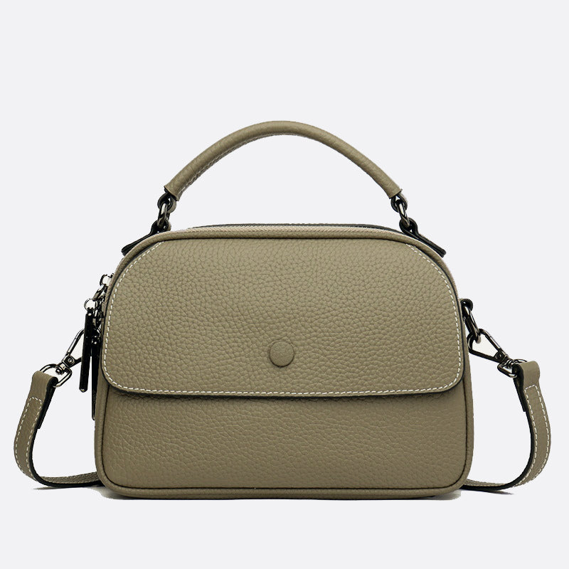 Women's genuine cowhide leather handbag Demi design with 2 straps
