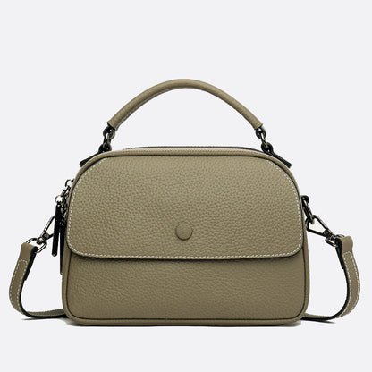 Women's genuine cowhide leather handbag Demi design with 2 straps