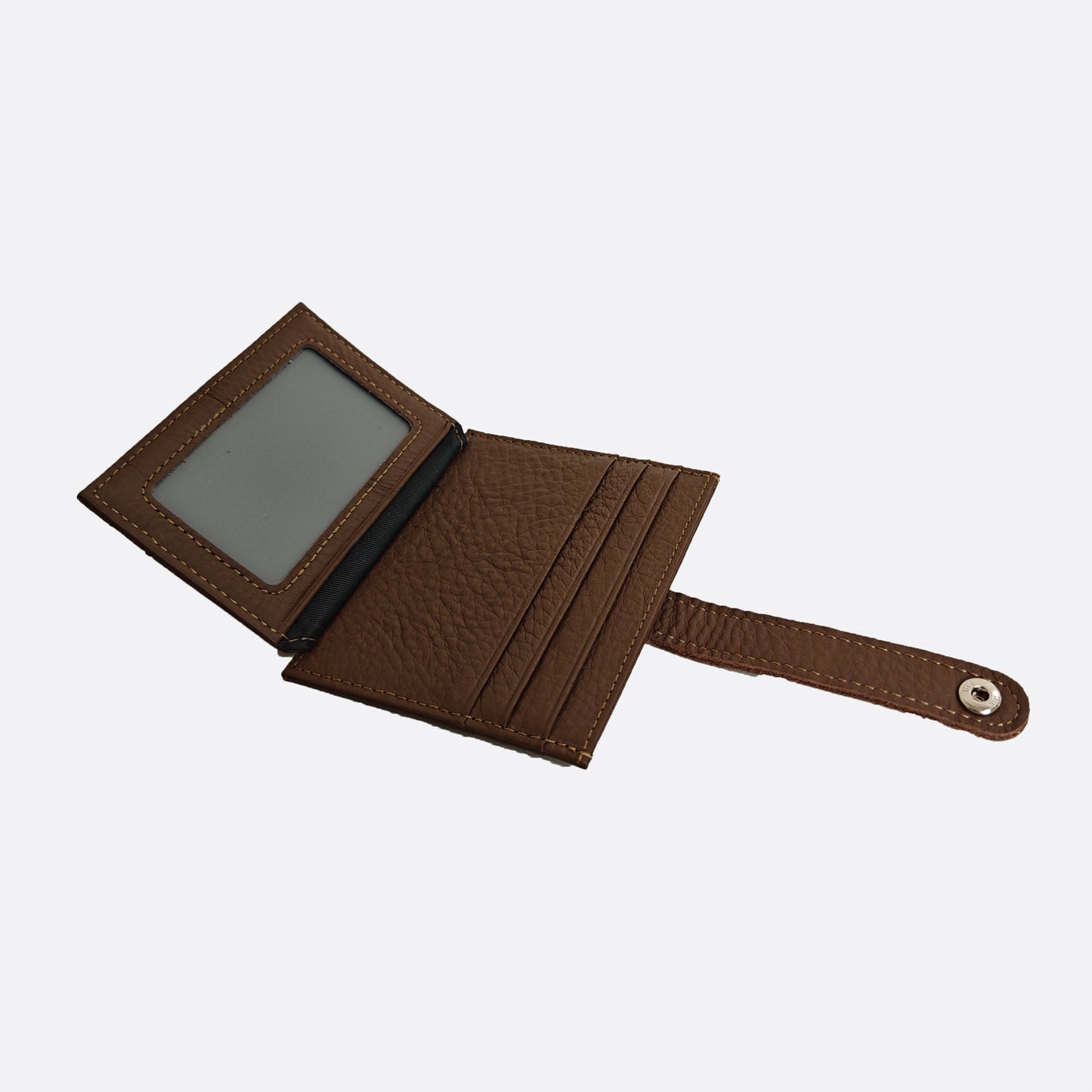 Unisex cowhide leather card holder with buckle