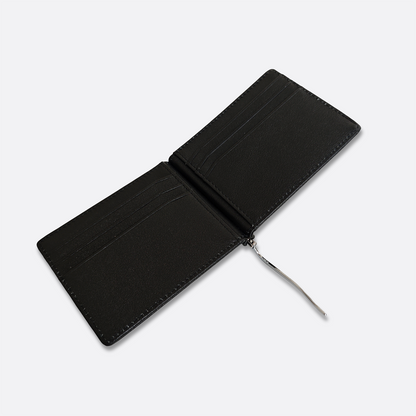 Unisex genuine cowhide leather money clip