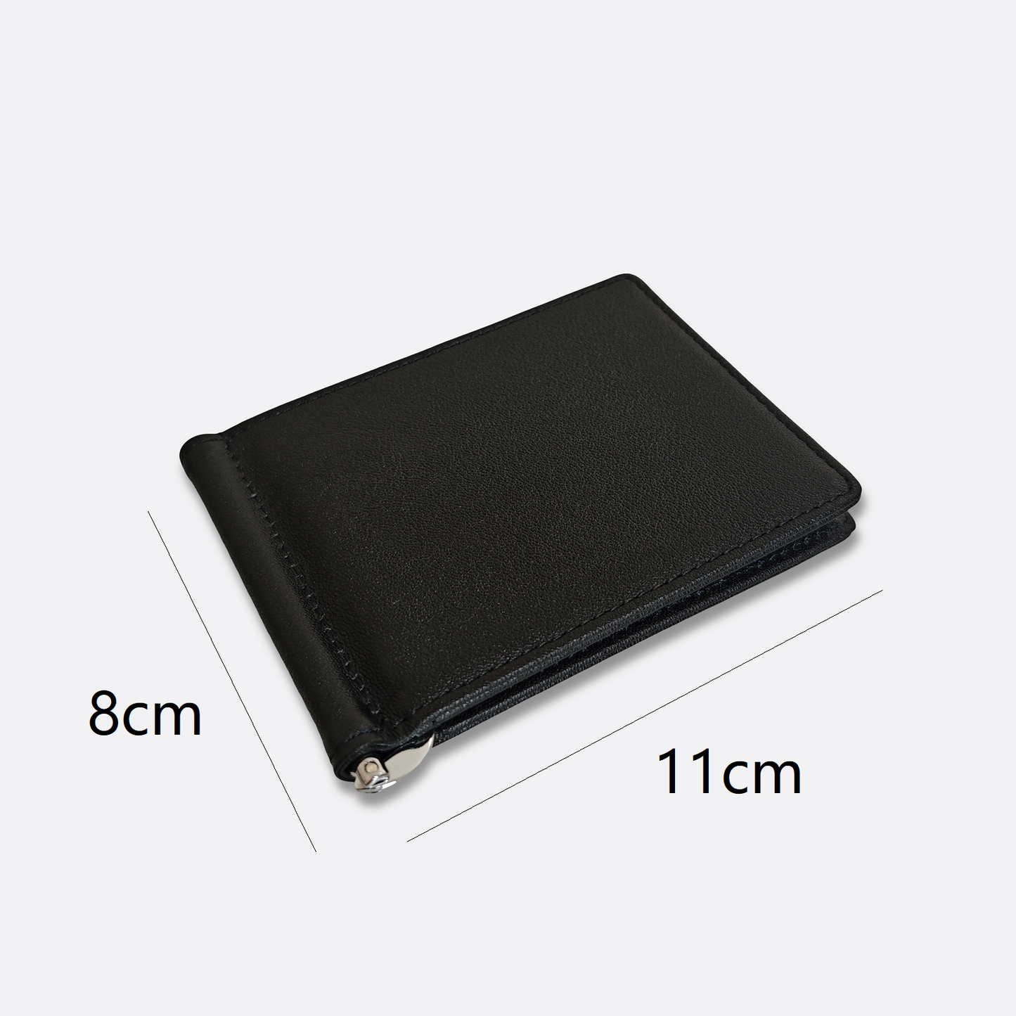 Unisex genuine cowhide leather money clip