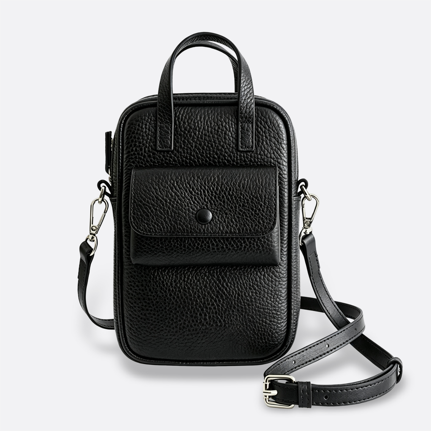 Women's genuine cowhide leather handphone bag Mirren top handle design