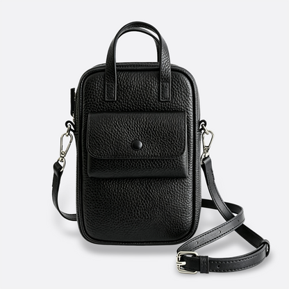 Women's genuine cowhide leather handphone bag Mirren top handle design
