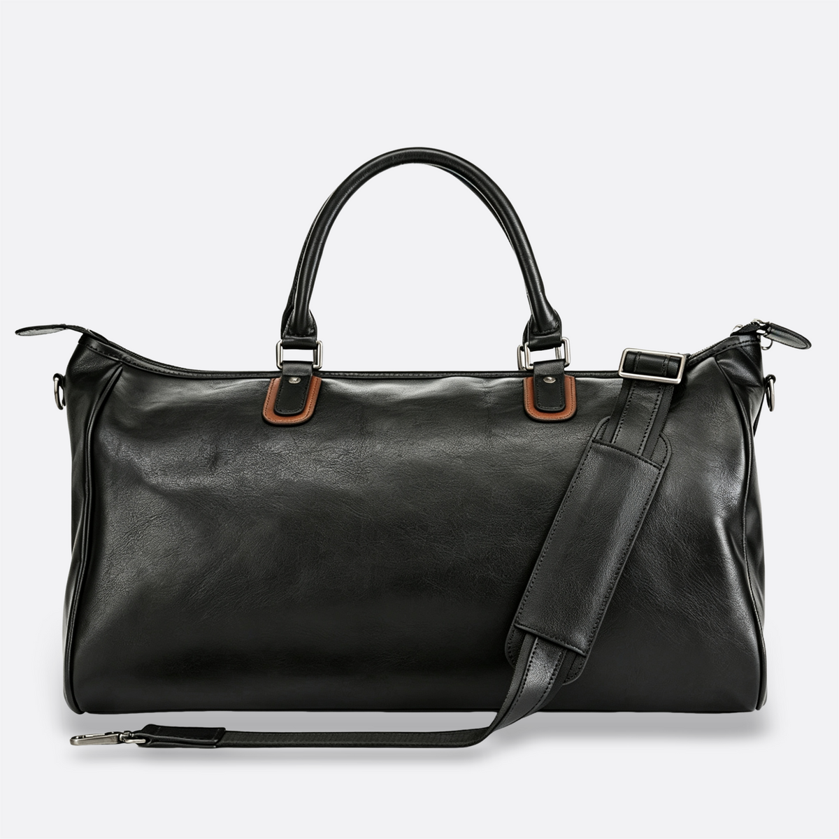 Unisex Women's and Men's genuine cowhide leather duffel travel bag with luggage sleeve